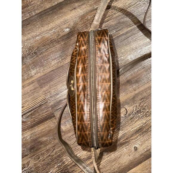 MARIO VALENTINO V Logo Shoulder Cross Body Bag PVC Leather Brown 7625L - Picture 7 of 15